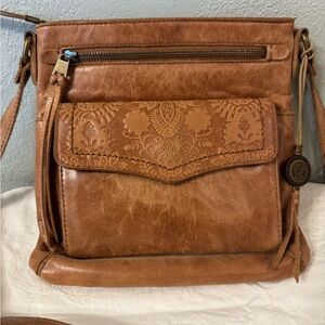 The Sak Brown Crossbody Bag with Vintage Flap Design